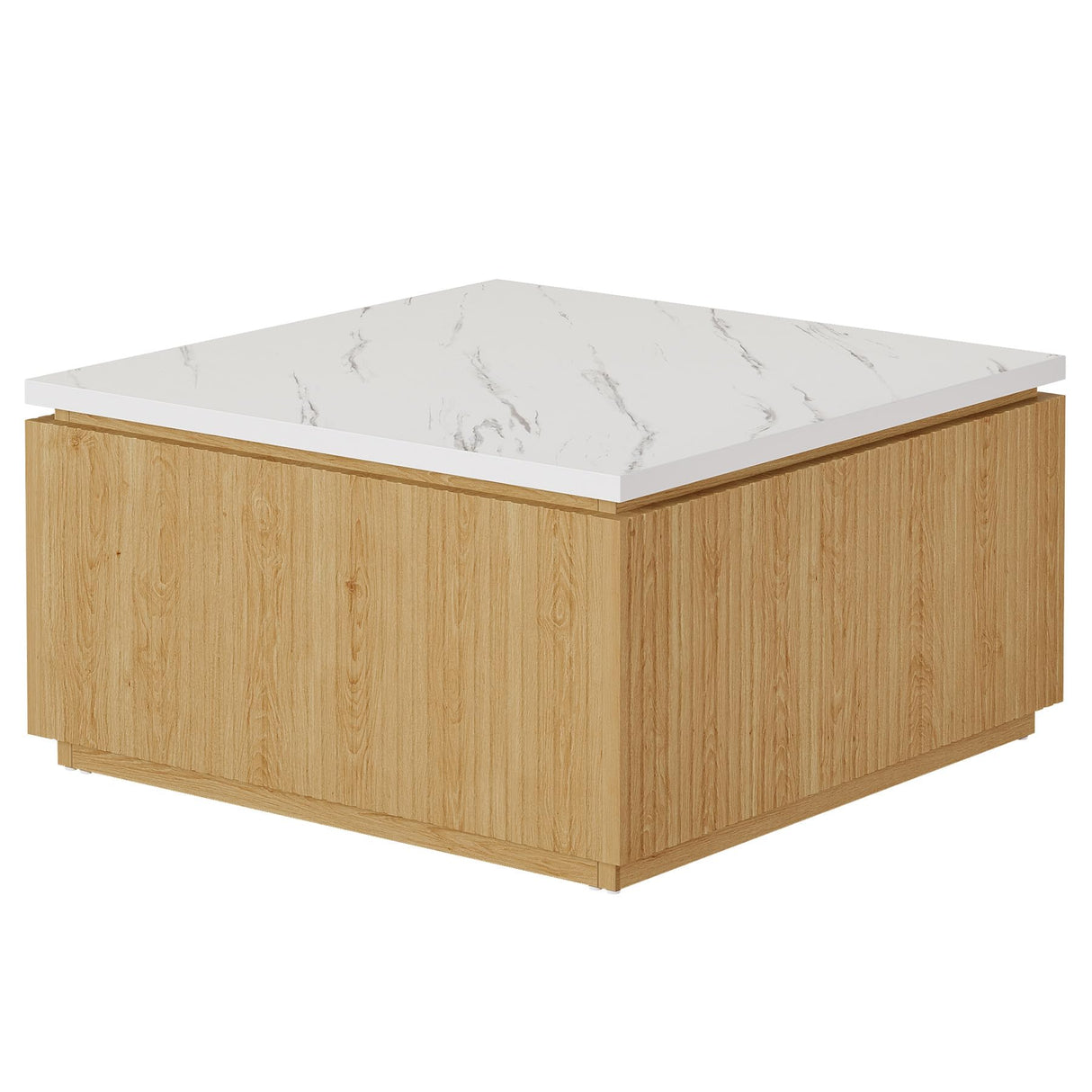 Tribesigns 31.5" Square Coffee Table, Modern Wood Center Table Cocktail Furniture for Living Room, White & Brown Tribesigns