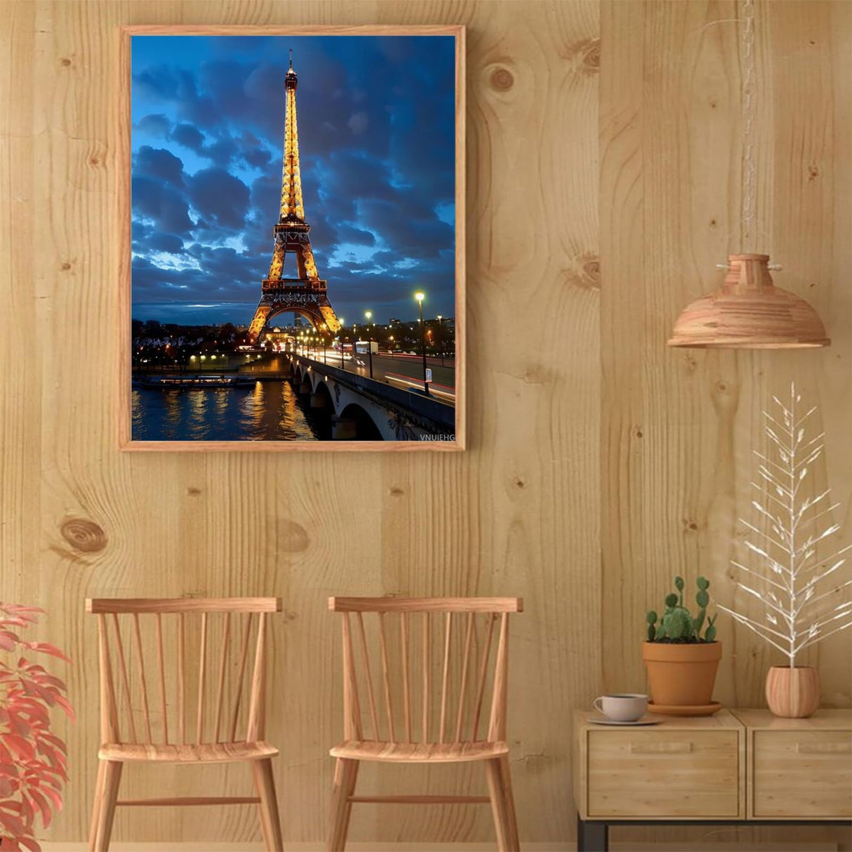 VNUIEHG Eiffel Tower Paris Night Digital Oil Painting Paint by Numbers Kit for Adults for Beginners Wall Decor Gifts 16x20 Inch VNUIEHG