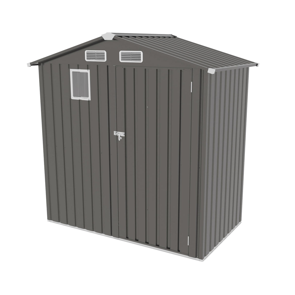 Vigo huseeo 6x3.6FT Outdoor Storage Shed, Galvanized Steel Garden Shed with Lockable Door & Window, Waterproof Metal Tool Storage for Garden, Backyard, Patio, Lawn(Peak Roof) Vigo huseeo