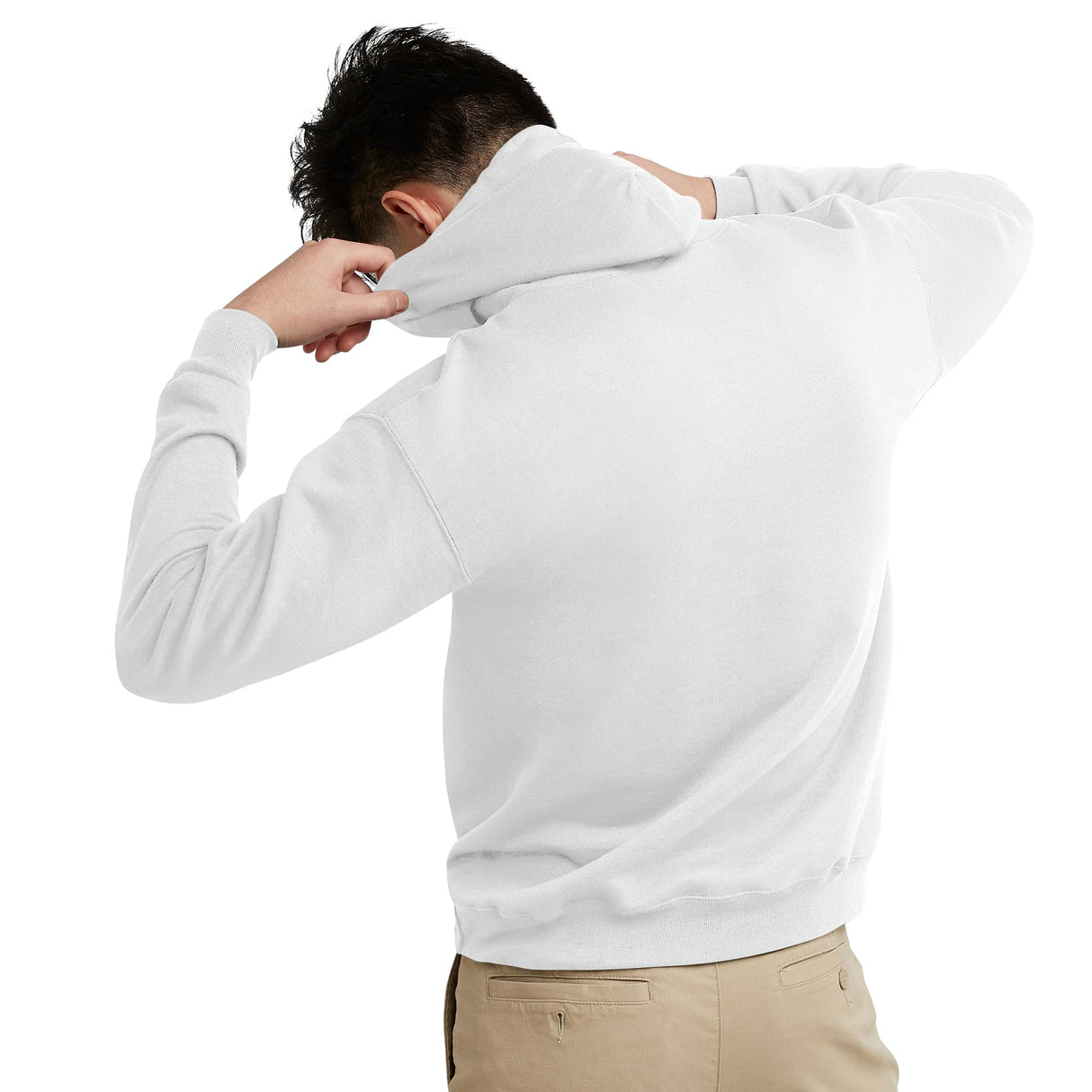 Hanes Men's Pullover EcoSmart Hooded Sweatshirt, white, Medium Hanes