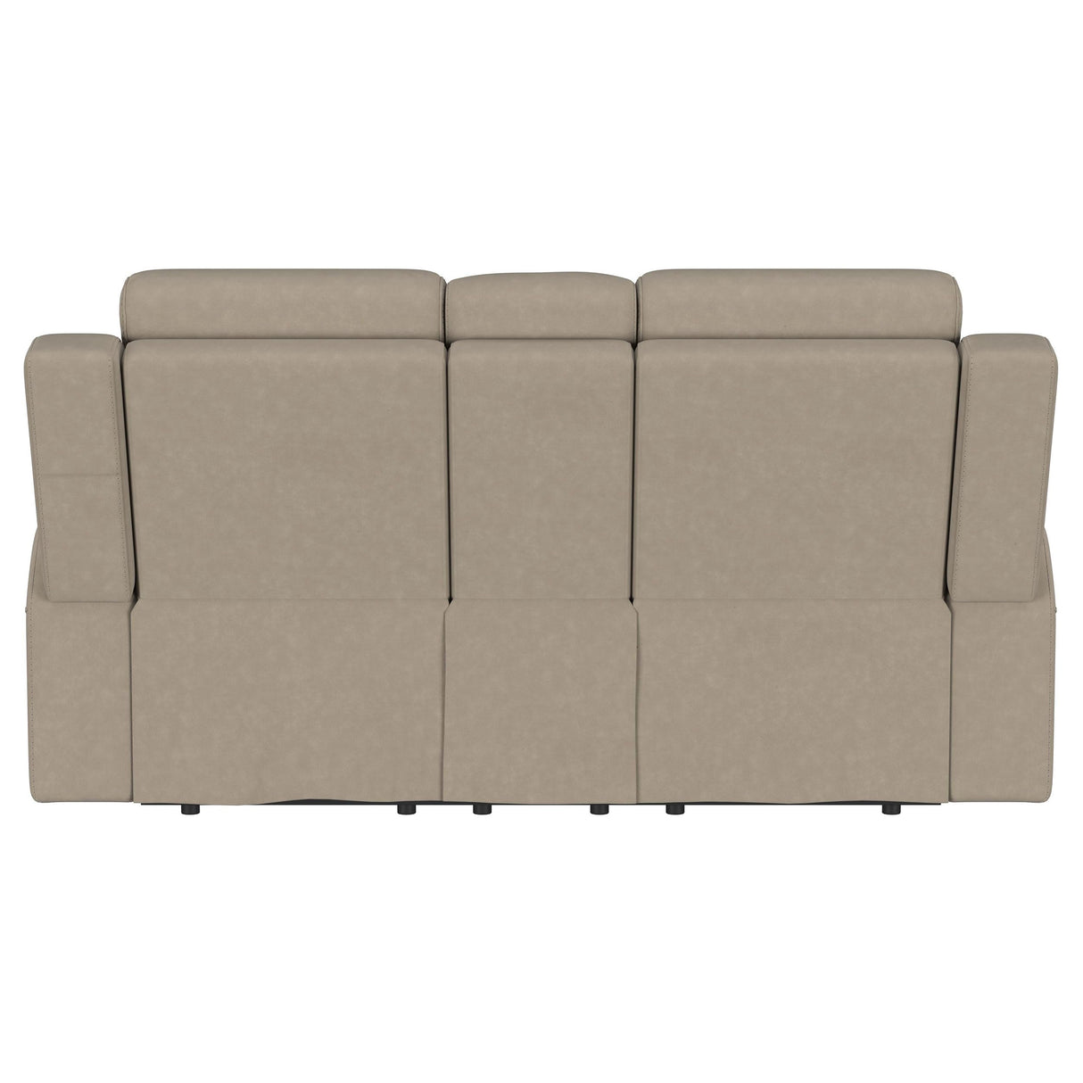 Coaster Home Furnishings - Brentwood - Fabric - Manual Motion Reclining Loveseat with Tufted Accents and Track Arms - Living Room - 30-Inch - Taupe - 610282 Coaster Fine Furniture