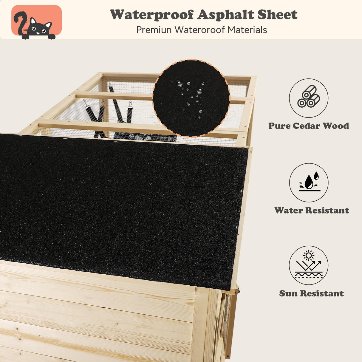 QUYZE Catio Outdoor Cat Enclosure, Large Outdoor Cat House for Mulitiple Cats, 4 Tiers Walk in Catio for Cats Outdoor Patio, 4 Tiers Cat Houses with Weatherproof Roof, Hanging Hammock, Bridge QUYZE