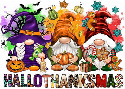 Halloween Gnome Diamond Art Kits for Adults - Thanksgiving Fall 5D Diamond Painting Kits for Adults Beginners,Christmas Full Drill DIY Diamond Dot Gem Art Kit Wall Home Decor Arts Craft 12X16 inch