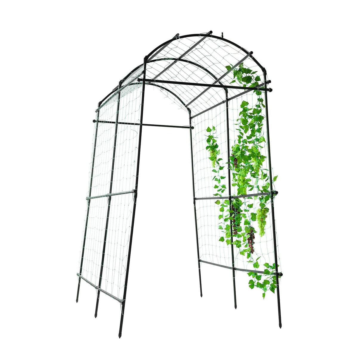 Lalahoni Garden Arch Trellis for Climbing Plants Outdoor, 7 ft Tall Walkway Metal Archway Arbor Tunnel Large for Vegetables Plant Cucumber Trellis for Garden Raised Bed, Black lalahoni