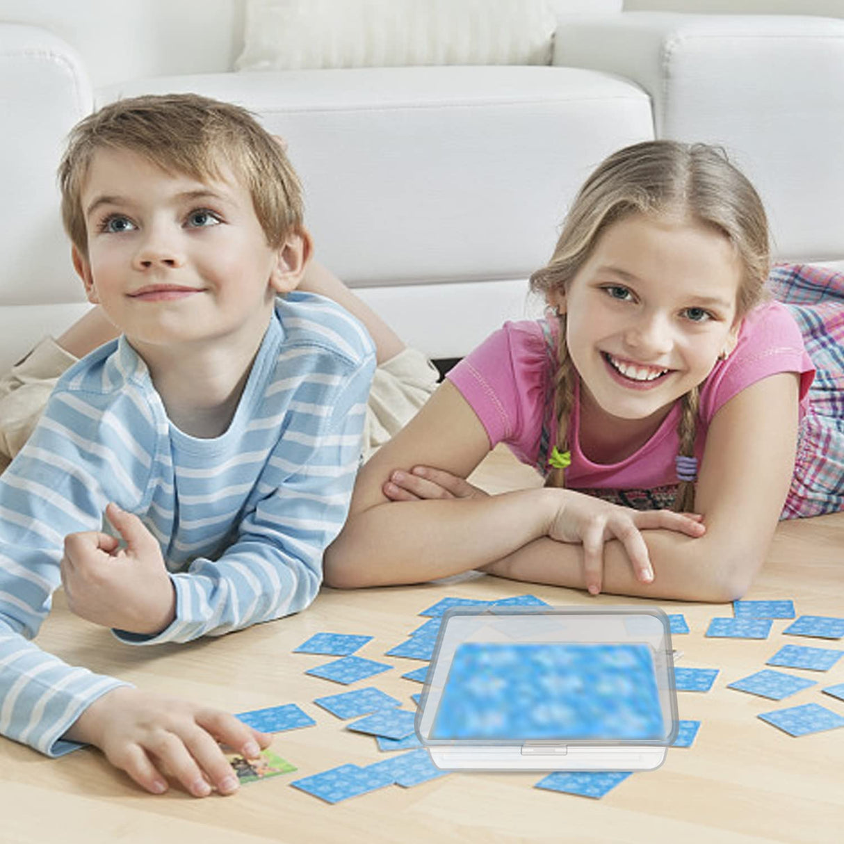 IOKUKI 4 Pcs Blank Playing Card Case, Clear Card Deck Box, Plastic Playing Game Card Storage Box Holder for Bank Card, Business Card, Game Card, PTCG Cards IOKUKI