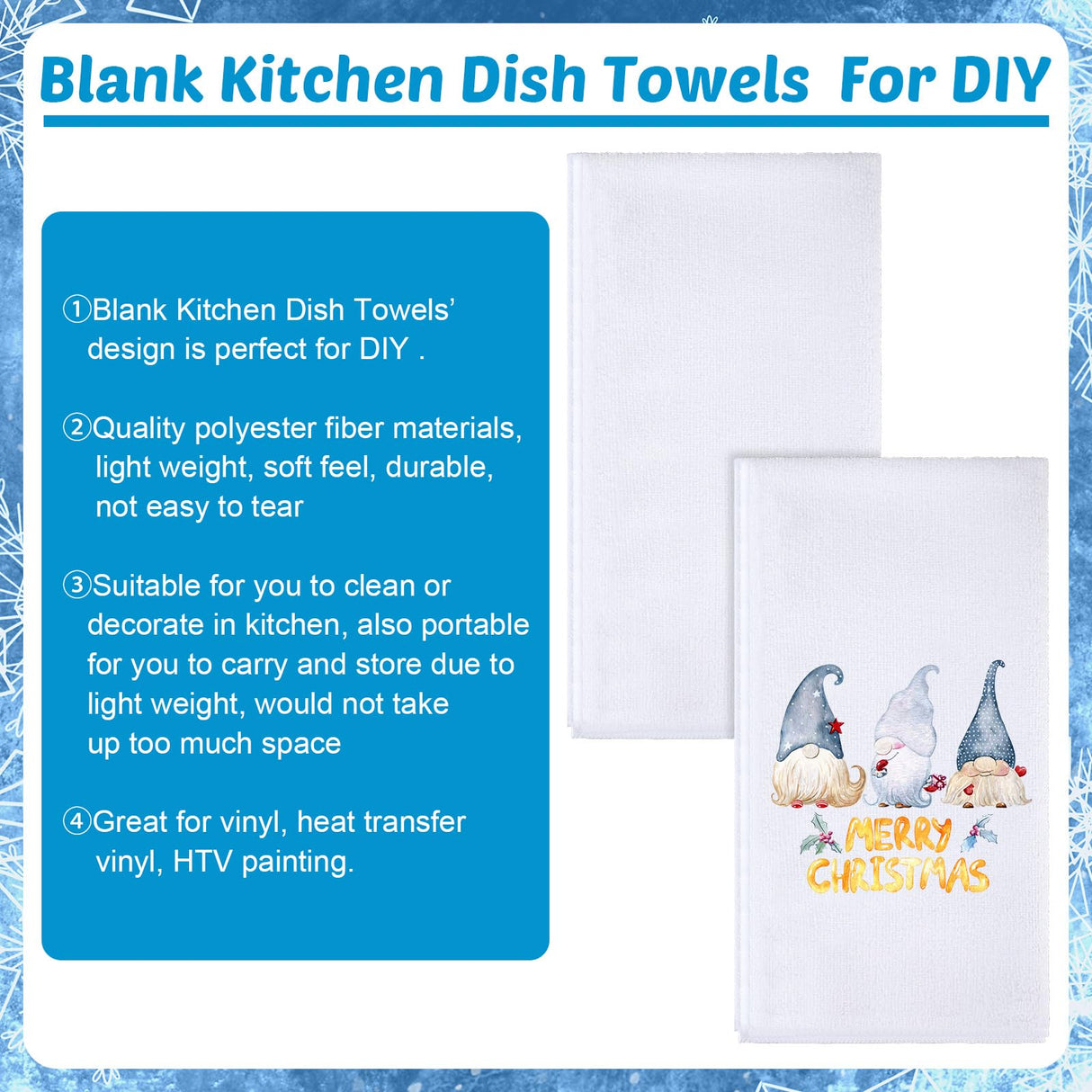 Sublimation Blank Towels, DIY Microfiber Kitchen Towels, Modern Multi Purpose Dish Towels for Kitchen Cleaning, 16 x 24 Inch (6 Pieces) Patelai