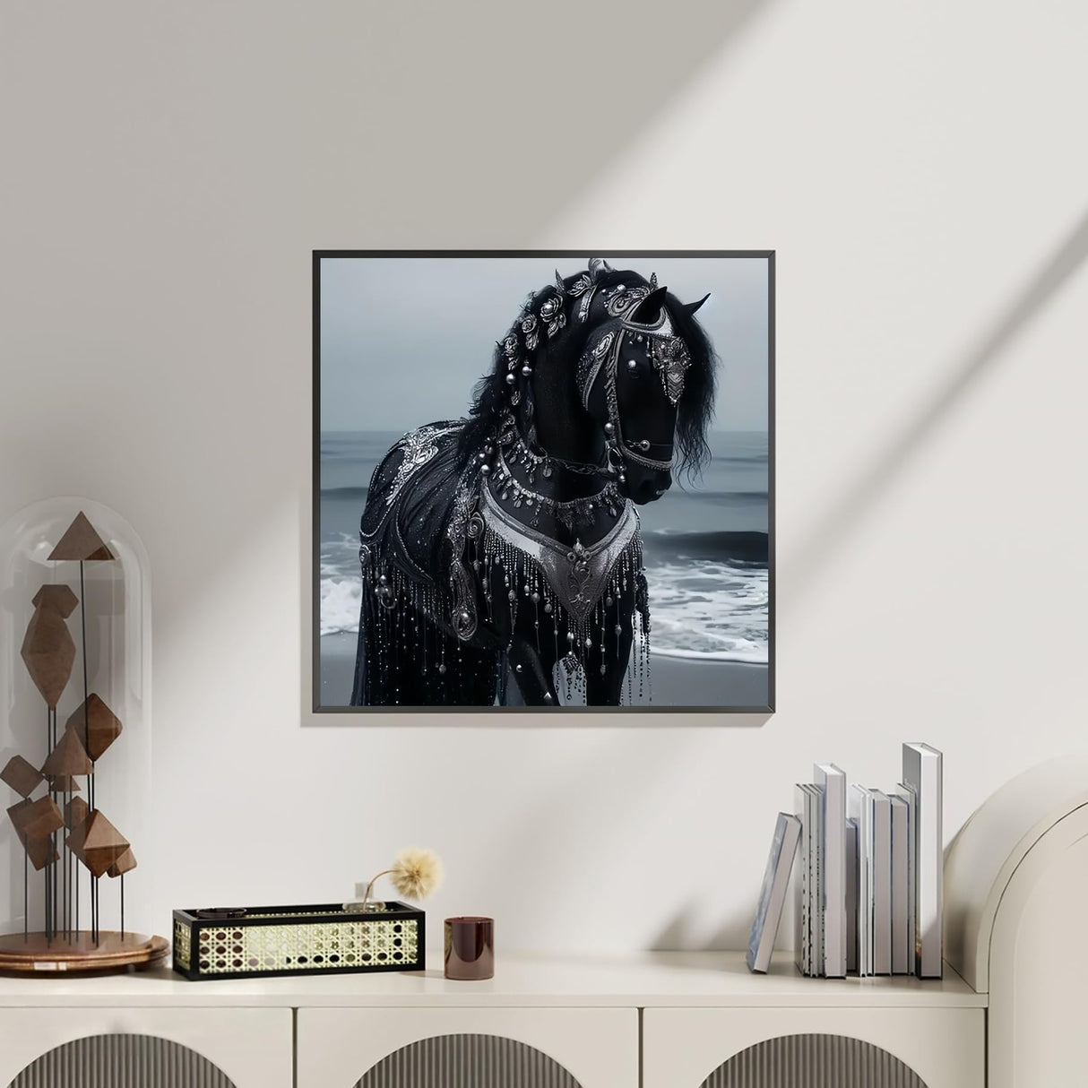 GXGLLPZBY Diamond Art Kits for Beginners,Ocean Battle Horse Diamond Painting Kits for Adult, 5D DIY Full Drill Paint by Diamonds Dot Gem Art Painting Kits,for Home Wall Decor 13.8X13.8inch GXGLLPZBY