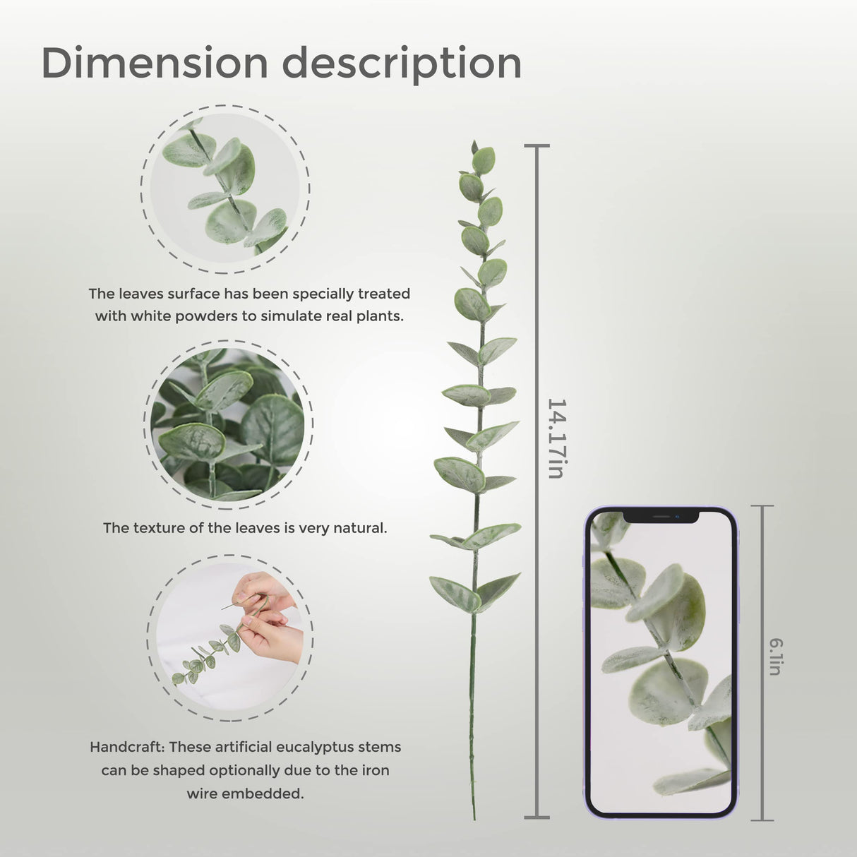 Tiyard 18pcs Eucalyptus Stems Artificial Eucalyptus Leaves Stems Artificial Fake Flowers for Home Office Flowers Bouquet Centerpiece Wedding Decoration Christmas Decor 2024 Tiyard