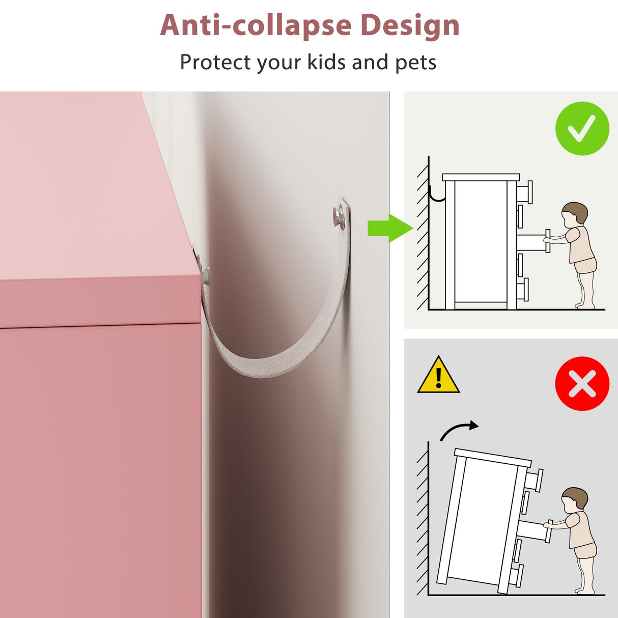 Jocoevol Pink 5 Drawer Dresser for Bedroom, 15" D x 23.7" W x 40.4" H in Simply Chest of Drawers, Wood Storage Dresser with Drawers for Living Room Hallway Entryway, Pink Jocoevol