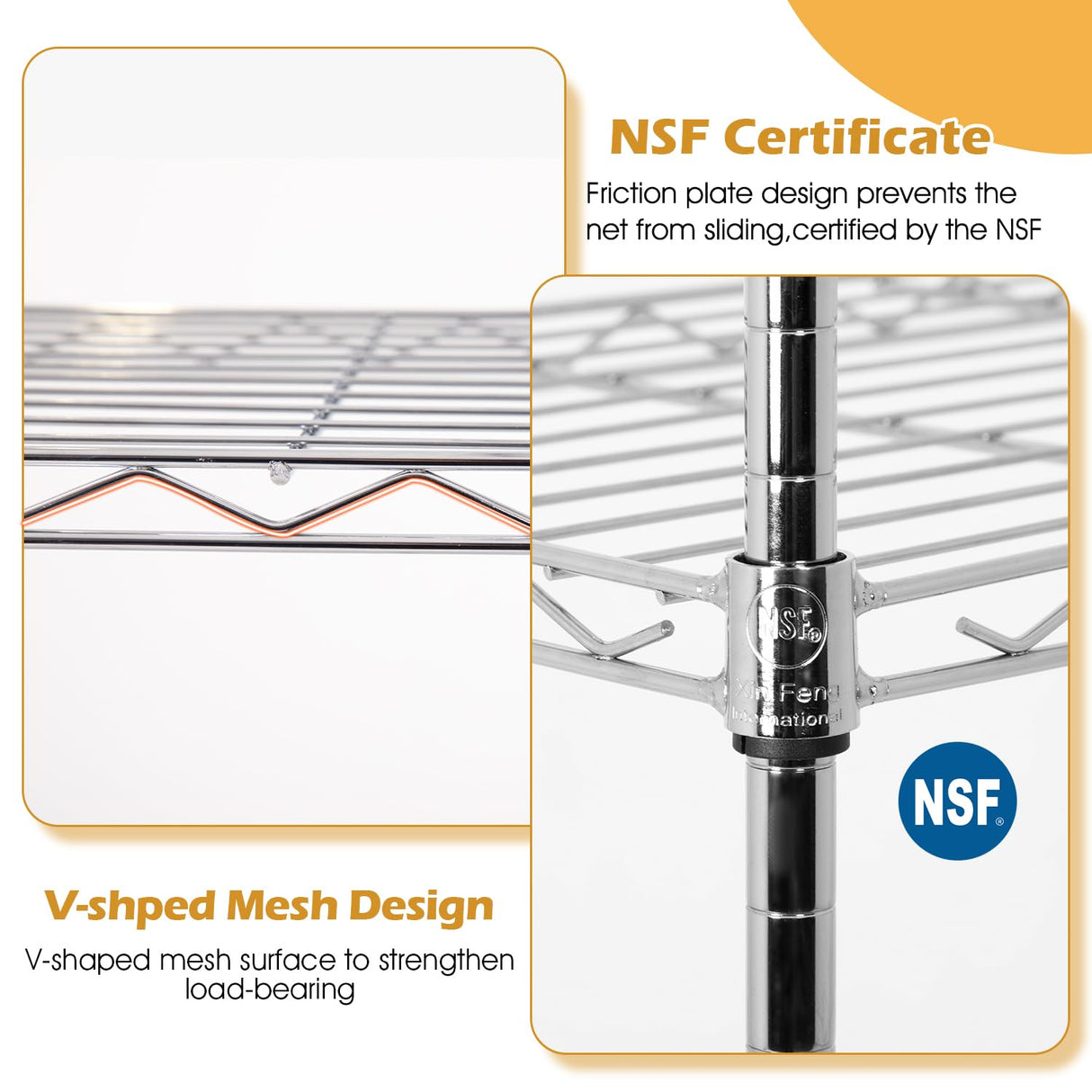 PayLessHere 4 Tier Shelving Unit 13.4" D×35" W×53.7" H Metal Shelving Standing Storage Shelf with 4 Steel Frame Adjustable Layer Racks Metal Commercial Shelf for Kitchen, Garage (Chrome) PayLessHere