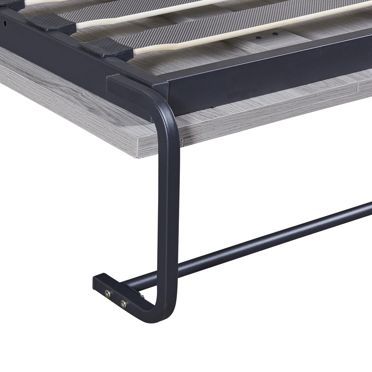 Ball & Cast Murphy Bed Full Size,Hideaway Beds Chest with Wardrobe,can be Folded,Wall Bedframe w/Wood Slat Support,No Box Spring Needed,for Bedroom Apartment,Grey Ball & Cast