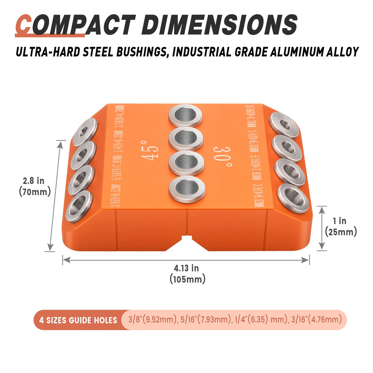 Neitra 30 45 90 Angled Drill Guide Jig for Cable Railing Lag Screw Kit Wood Post, Drilling Degree Angle and Straight Holes, Durable All Metal for Deck Stair Handrail Neitra