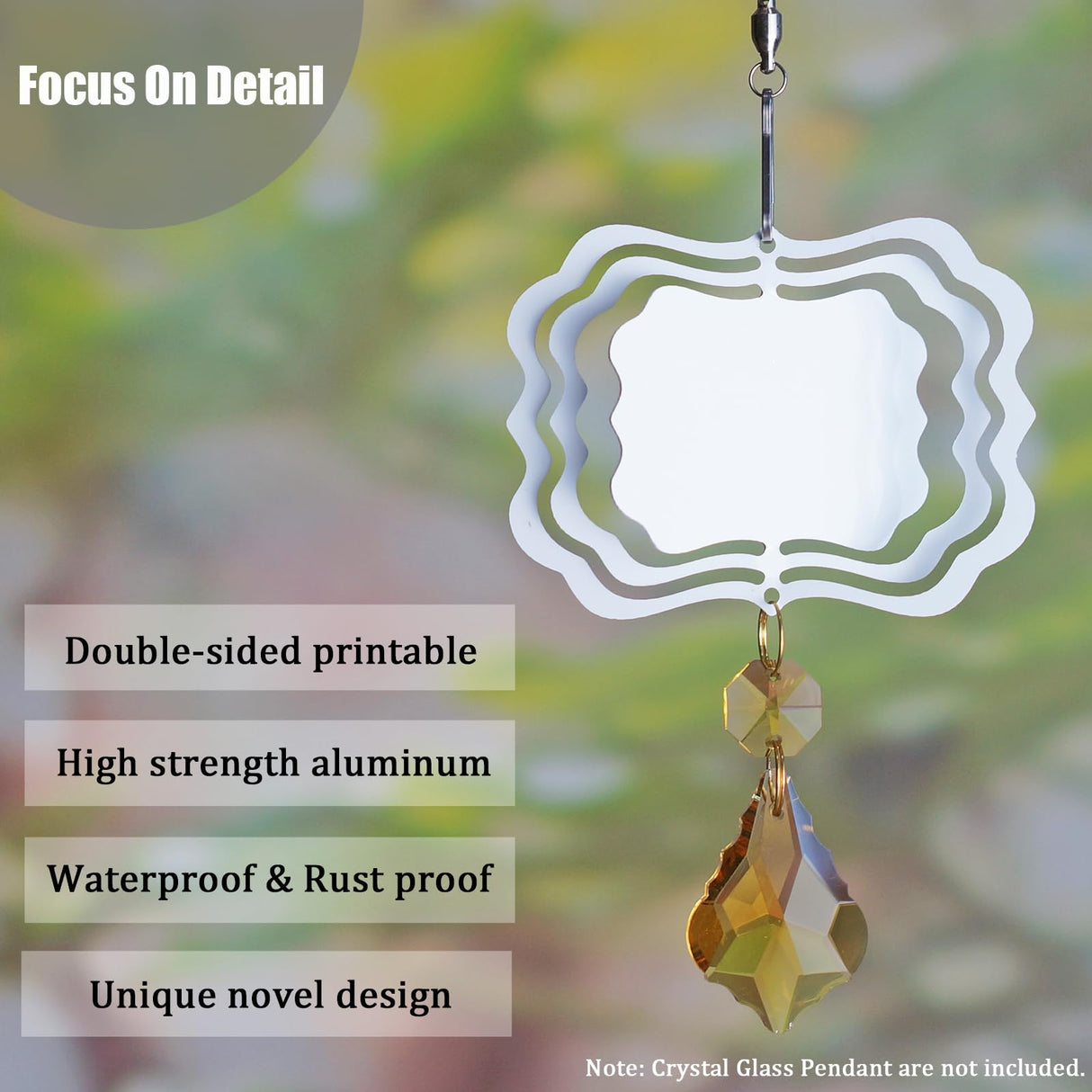 WindMage 12 Pack 3inch Sublimation Wind Spinner Blanks 3D Aluminum Metal Wind Sculpture Kinetic Spinners for Yard and Garden Indoor Art Sublimation Christmas Ornament Hanging Decoration (Photo Frame) WindMage