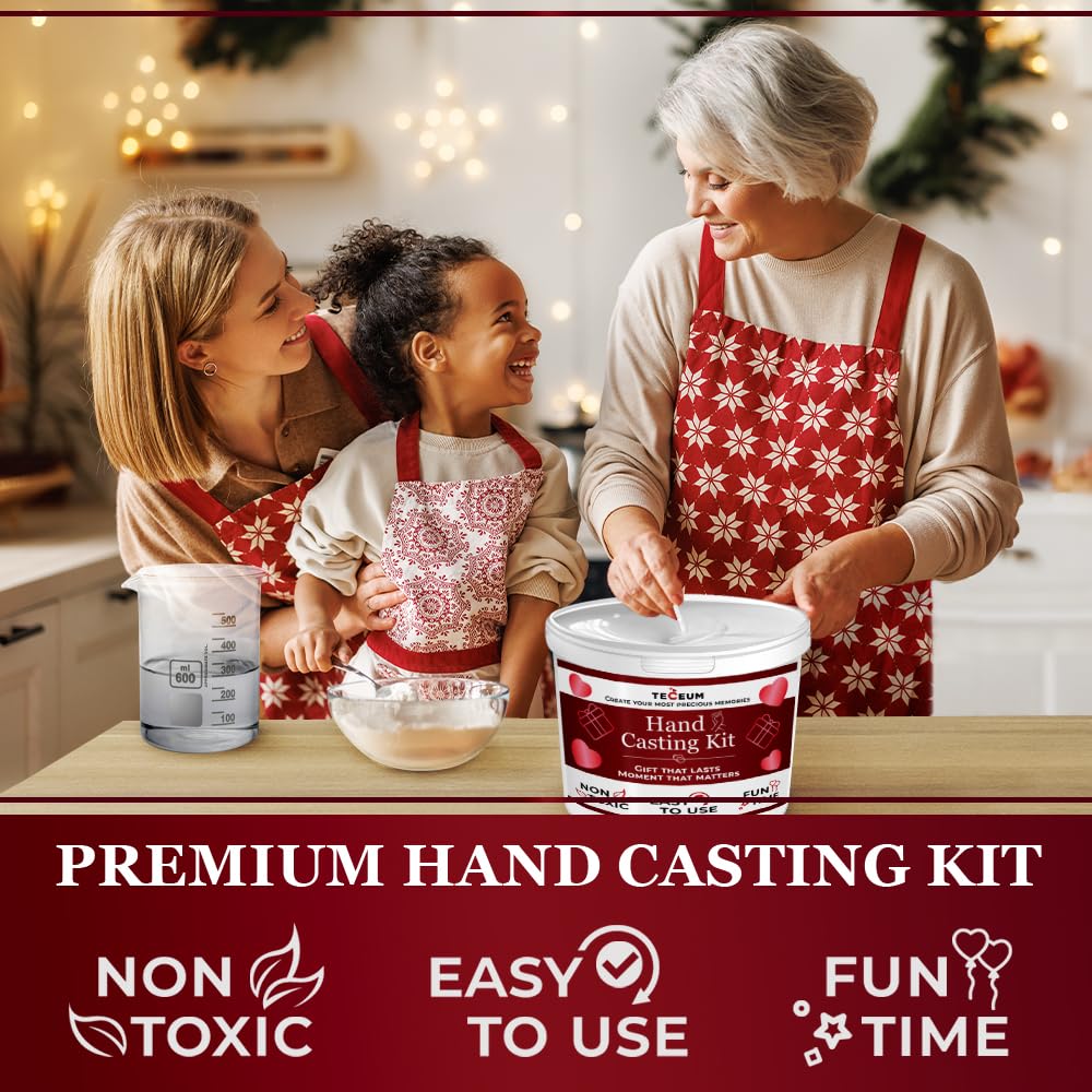 TECEUM Hand Casting Kit β Unique Gift for Babies & Adults β Ideal DIY Gift for Your Loved Ones, Couples, Family β For Wedding, Anniversary, Baby Shower, Motherβs Day, Christmas β Romantic Gifts β Kit1 TECEUM