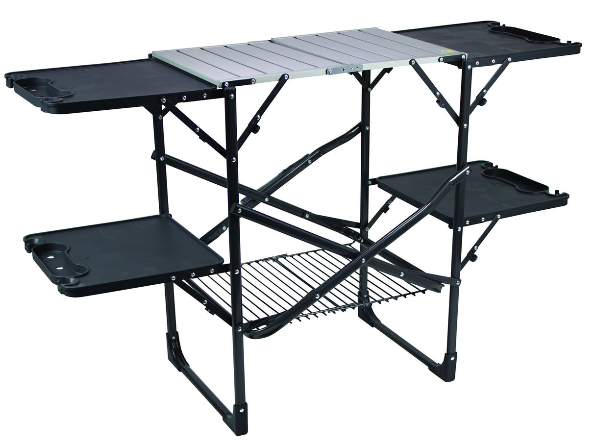 GCI OUTDOOR Slim-Fold Cook Station | Portable Folding Kitchen Table with a Heat Resistant Tabletop, 4 Side Tables & Storage Rack, Perfect for Picnics & Camping Trips GCI Outdoor