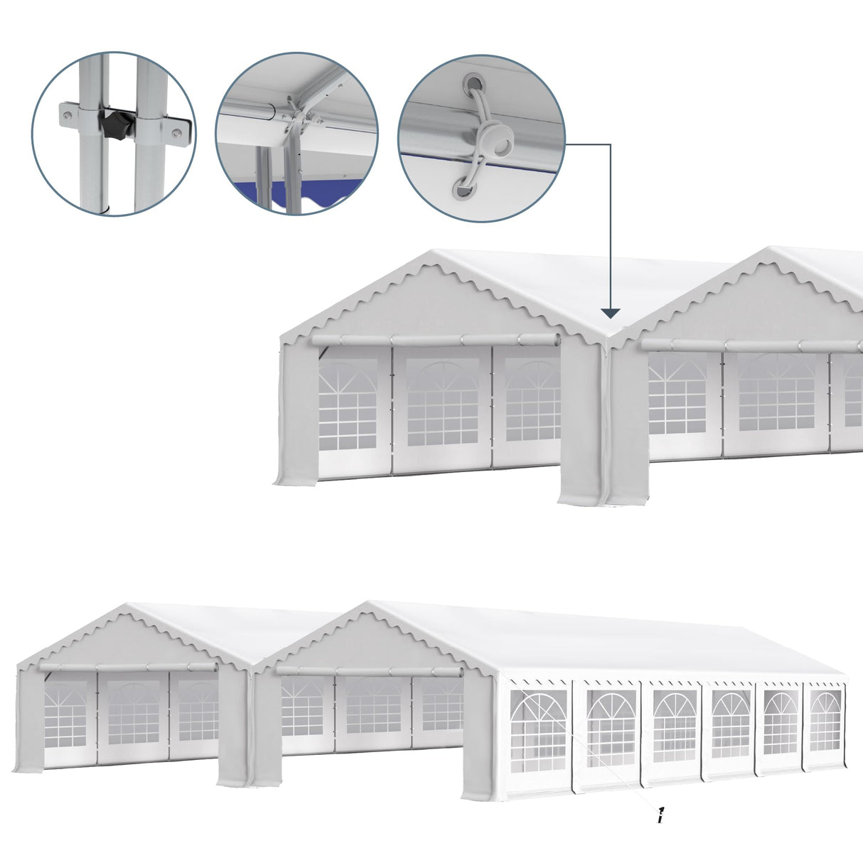 GREEN PARTY 20x40 FT Party Tent Panel Clamps Chain Link Fence Clamps for 38mm Round Pipe Panel Frame (14 Sets) GREEN PARTY