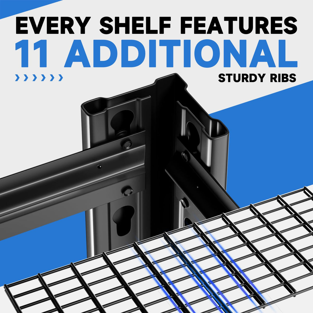 CYNNDA 4-Tier 40" W x 19.7" D x 60" H Garage Shelf Heavy Duty Metal Garage Shelving Load 2200LBS Utility Shelves Industrial Rack Adjustable Shelves for Garages Basement Storage Shelves (Black) CYNNDA