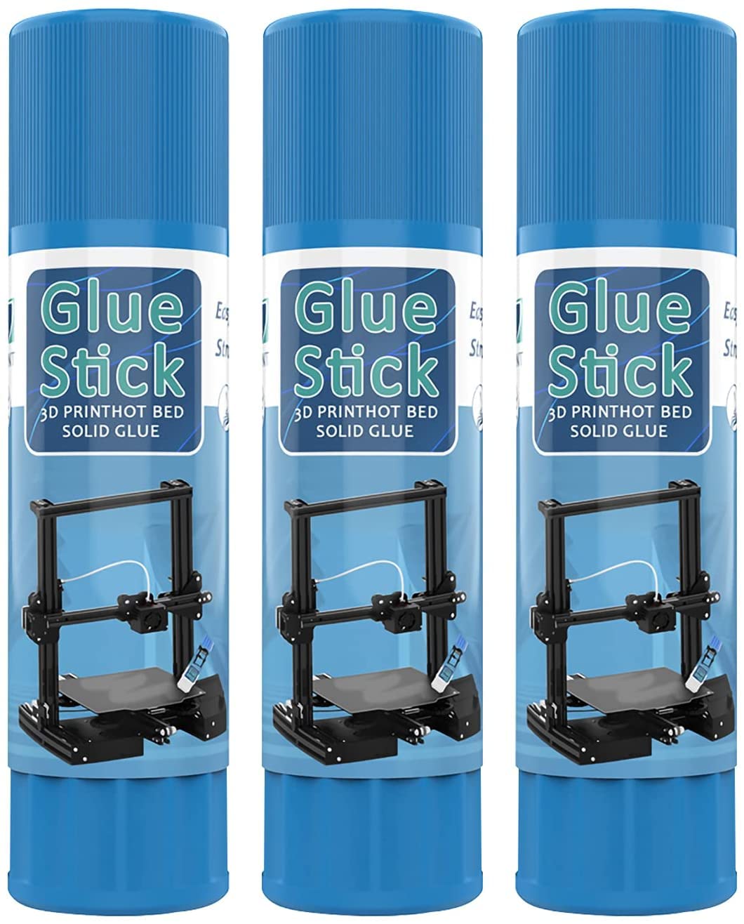 3D Printer Adhesive Glue All-in-One Anti-Warp PVP Solid Glue Stick for Hot or Cold Bed Build Surface (3pcs) Generic