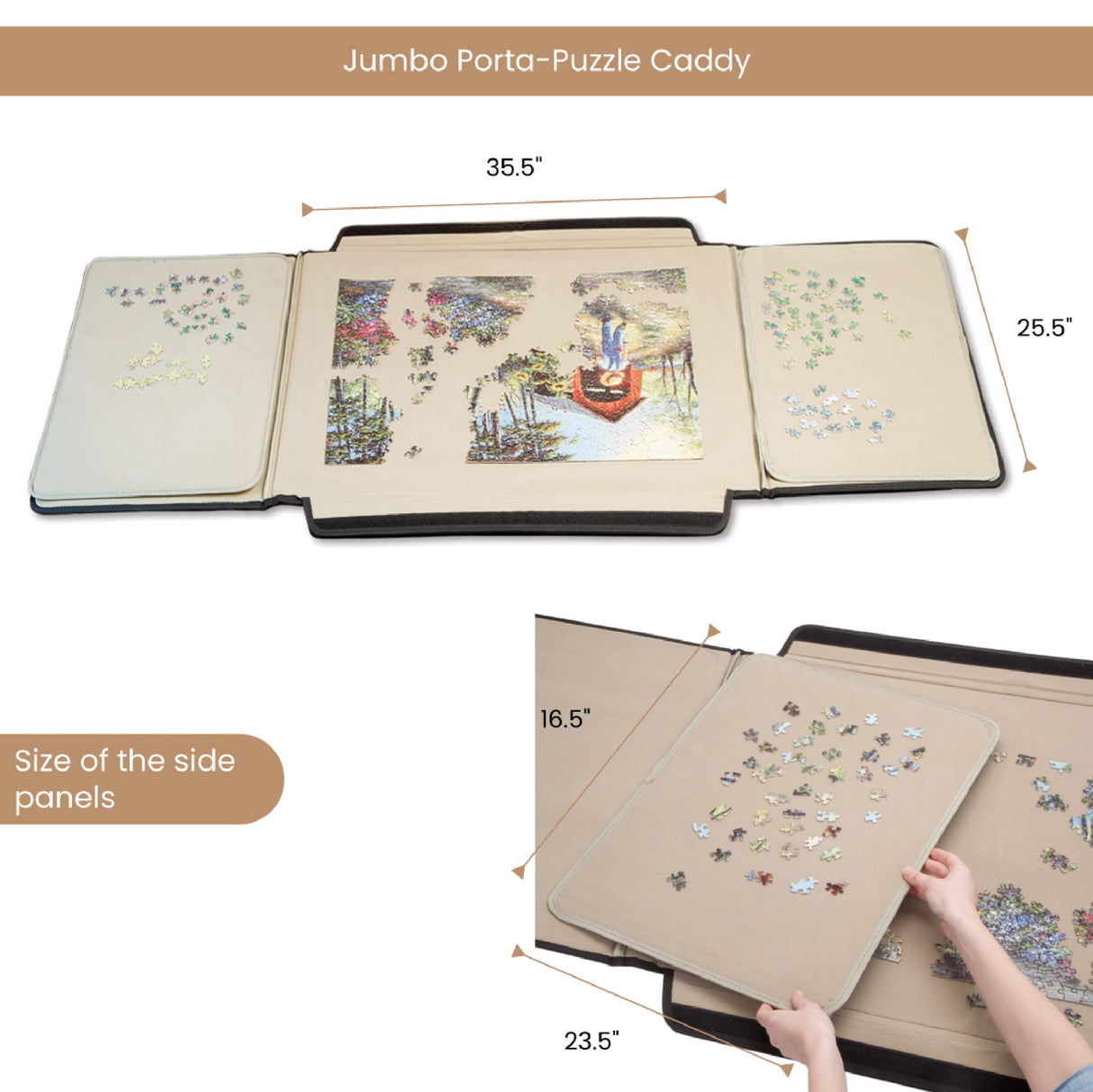 Bits and Pieces - 1500 Piece Size Porta-Puzzle Jigsaw Caddy - Puzzle Accessories - Puzzle Table - 24½" X 35½" Bits and Pieces