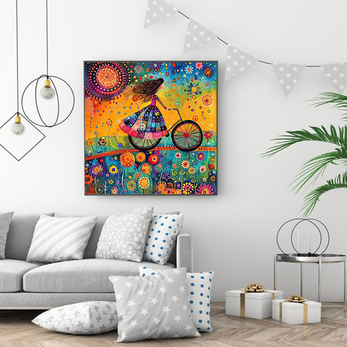 AIBOERL Diamond Art Kits for Adults,Abstract Girl Diamond Painting Kits for Beginner Round 5D Full Drill Diamond Dots Crafts for Home Wall Decor Gifts 12x12Inch AIBOERL