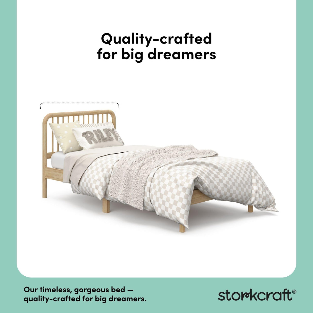 Storkcraft Next Porto Twin Bed (Natural) – GREENGUARD Gold Certified Fits Standard Twin Mattress, Sleek and Elegant Design, Easy to Assembly, Easy-to-Match Style STORKCRAFT