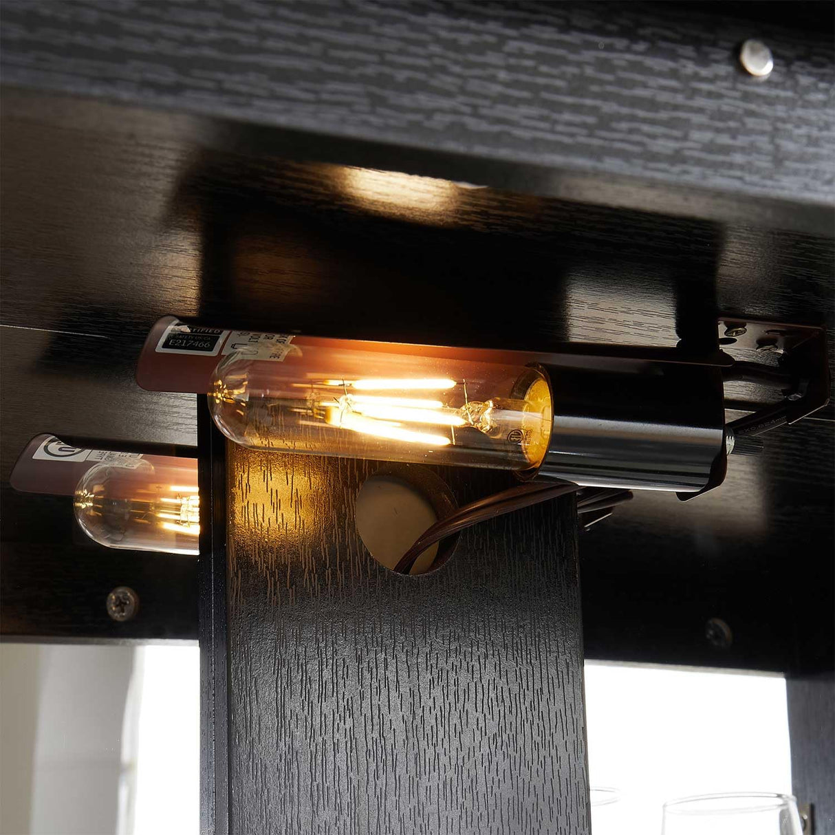 52" H Lighted Curio Cabinet, 3-Tier Glass Display Case with Adjustable Glass Shelves, Vintage China Cabinet with 1 Storage Drawers, Black Display Cabinet for Bedroom Living Room Office SRECELL