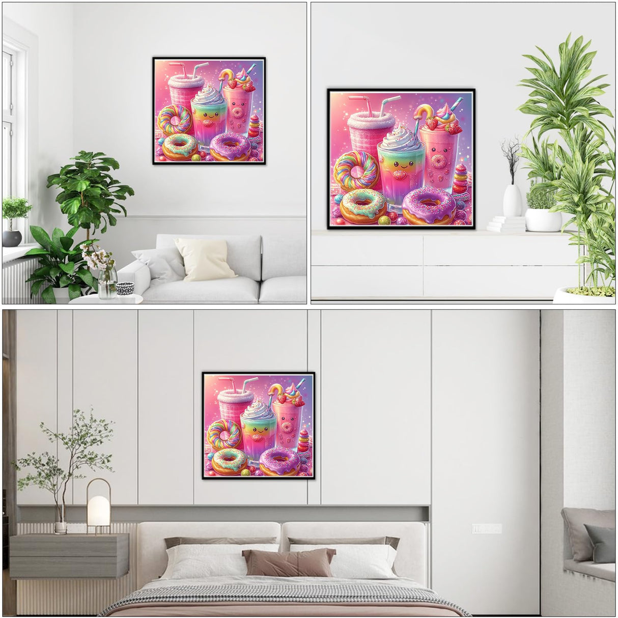 NEWENMO Cartoon Paint by Numbers Kit for Adults, Ice Cream Sweetmeats Paint by Numbers on Canvas Unframed, DIY Oil Painting Perfect for Beginner, Craft, Hobbies and Home Wall Decor 16x16 in NEWENMO