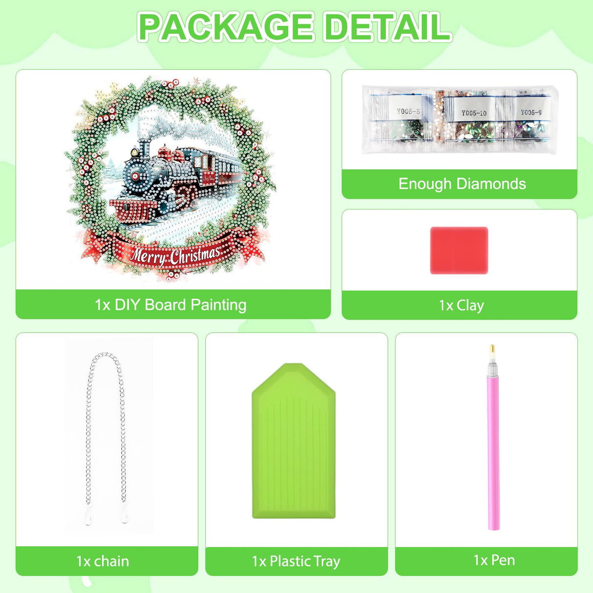 TOSTOG Hanging Diamond Art Kits for Adults, Christmas Train Diamond Paintings for Adults, Diamond Art Kits Window Pendant, 5D Diamond Paintings Hanging Pendant Kit Wall Decor Gift TOSTOG