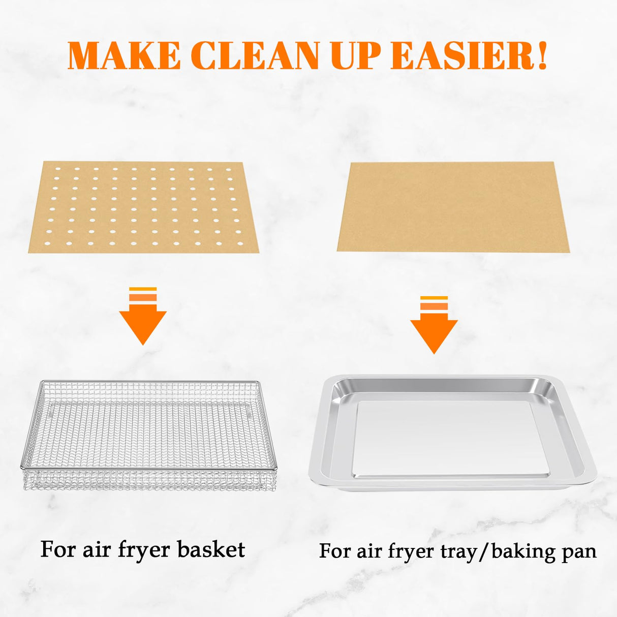 Golden Associate 9 x11 inch Parchment Paper Liners Disposable 170 Pcs, Perforated&Unperforated Sheets Combo, 85-Pcs Each, Accessories for Cuisinart, Emeril, Ninja, Breville, Instant Pot, Gowise Golden Associate