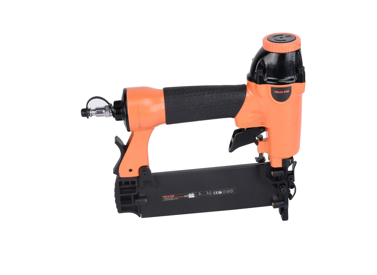 Valu-Air F50Q 18 Gauge Pneumatic Brad Nailer 3/8” to 2” for Cabinet, Trim, Baseboard, Chair Rail, and Finish Work Valu-Air