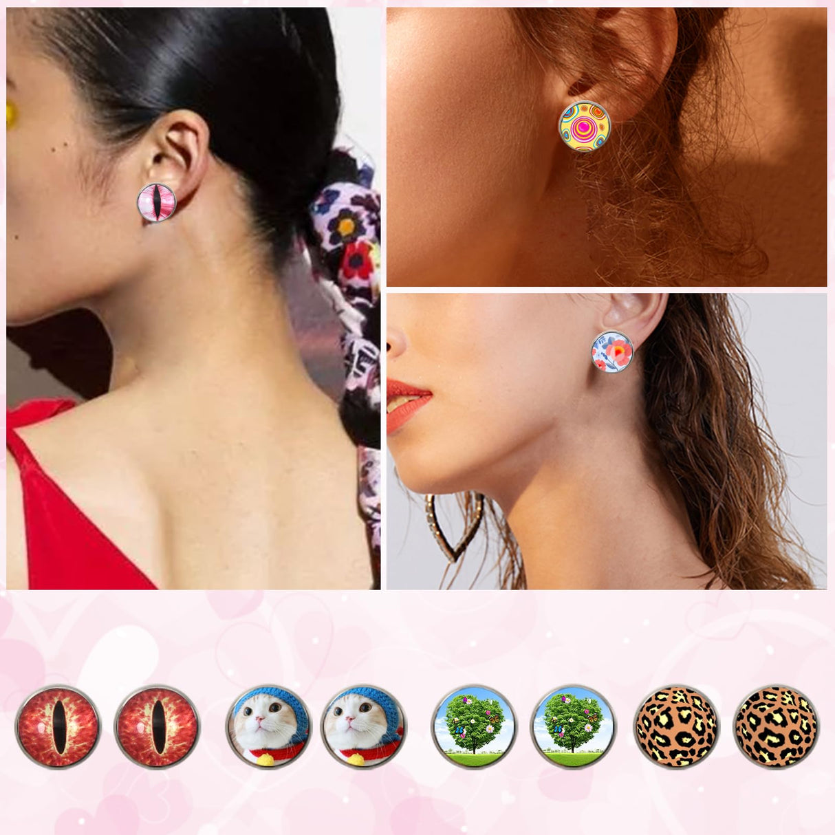 TOAOB 300pcs Sublimation Blanks Stud 10mm Stainless Steel Blank Set with Blanks Bezel Trays Sublimation Blanks Glass Cabochons Setting Earring Backs and Stickers for DIY Jewelry Findings TOAOB THE ONE AND ONLY BABY