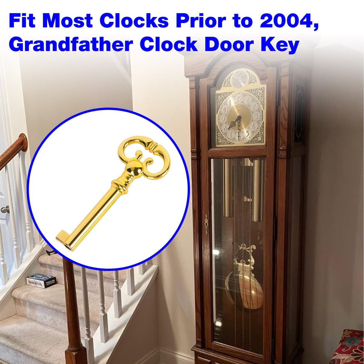 Grandfather Clock Key Replacement Howard Miller Grandfather Clock Door Key, Compatible Ridgeway, Sligh, Emporer, Pearl, Seth Thomas Clock Door Key Suit for Most Clock Prior to 2004 RO6G