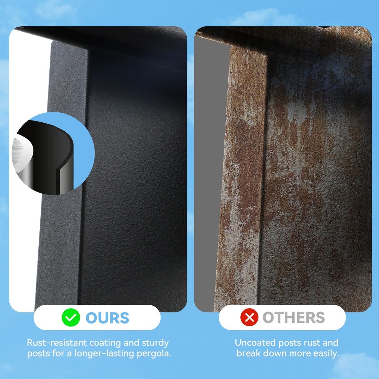 EROMMY Retractable Pergola 10' x 10', Metal Freestanding Shelter with Adjustable Sun Shade Canopy for Patios, Beige EROMMY