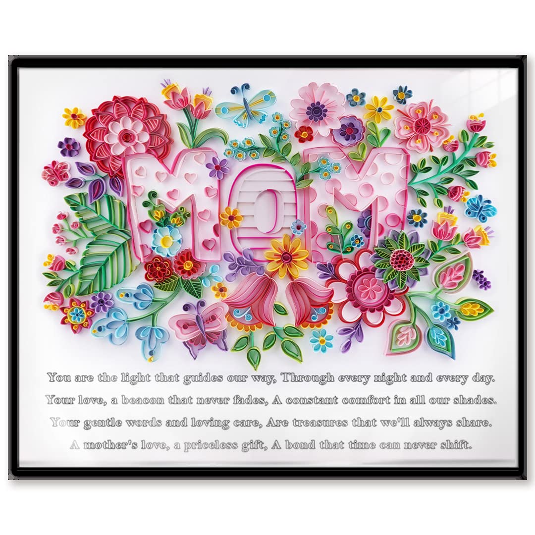Uniquilling Gift for Mom, Quilling Kits Paper Quilling Kit for Adults Beginner, Mother Day Decorations with Warm Words, Painting Kits Paper Quilling Tools, 16 * 20in- Basic Uniquilling