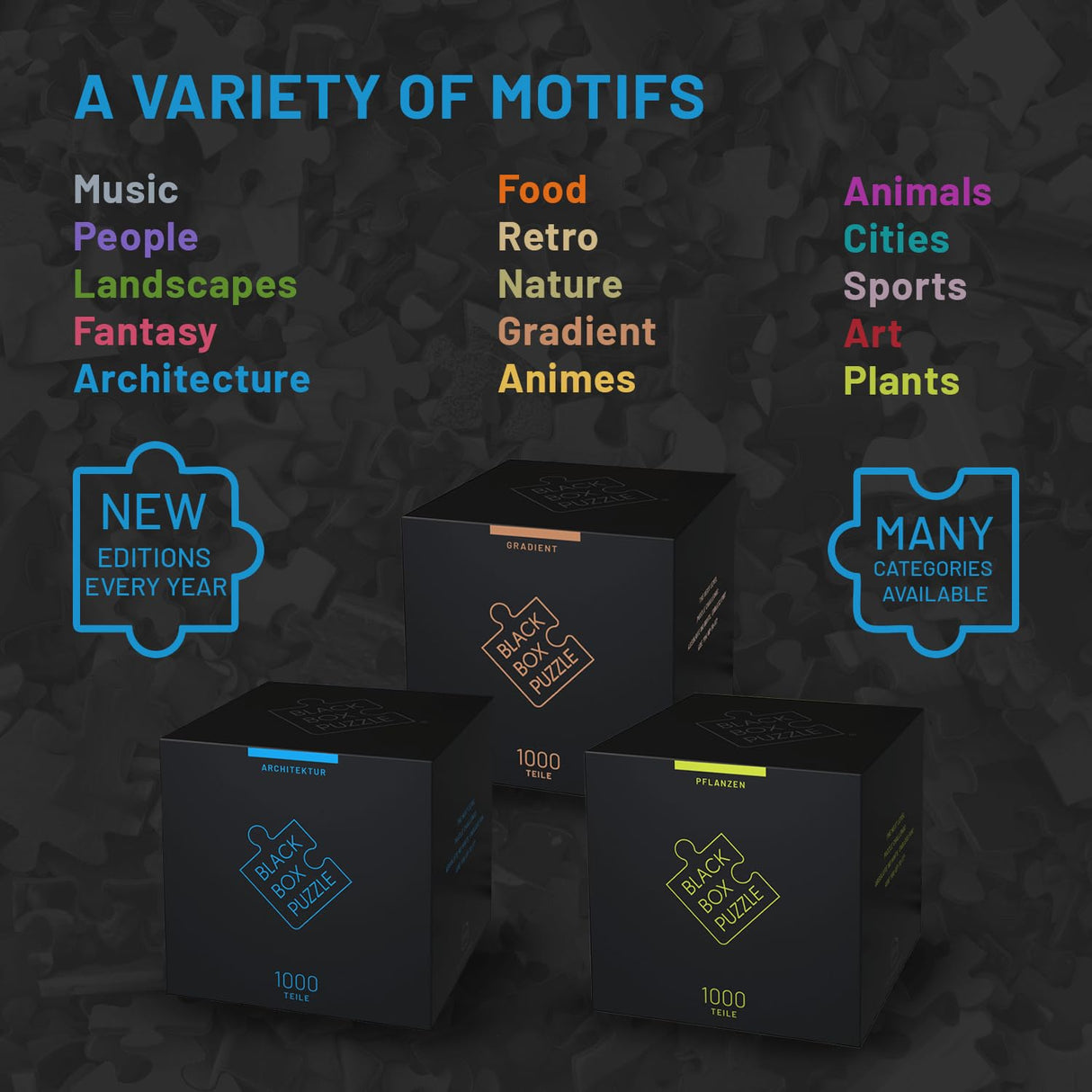 Misu Games Black Box Puzzle Without Template, Jigsaw Puzzles for Adults 1000 Pieces, Cool Jig-Saw Puzzels 20x27 Multiple Categories, Difficult Puzzle Architecture Level 4 Misu