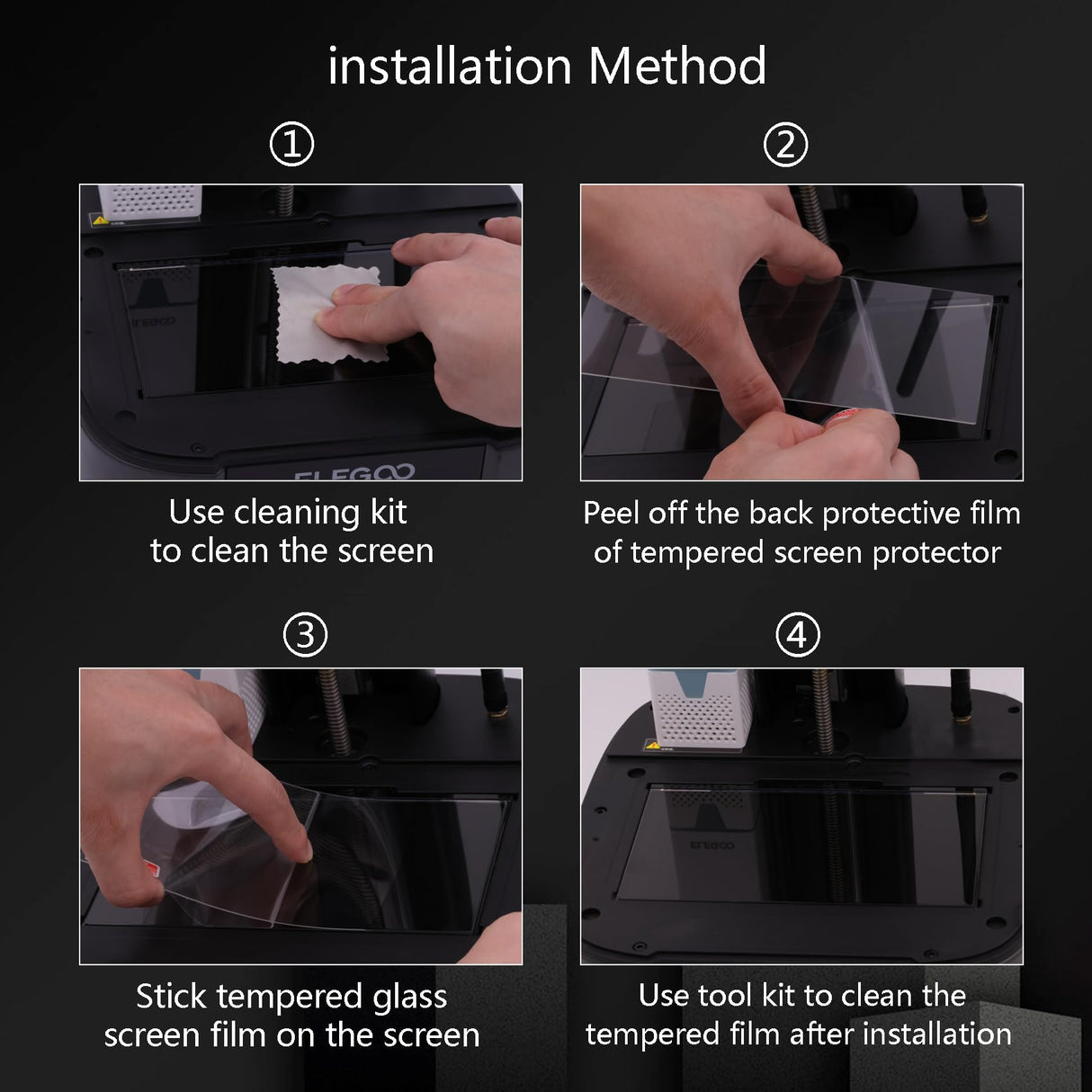 LANKEGU 3PCS Tempered Glass Screen Protector for Mars 4, Mars 5, 3D Printer LCD Screen Protector Film Anti-Scratch and Anti-Leak for Elegoo Mars 4/Ultra, Mars 5/Ultra LANKEGU