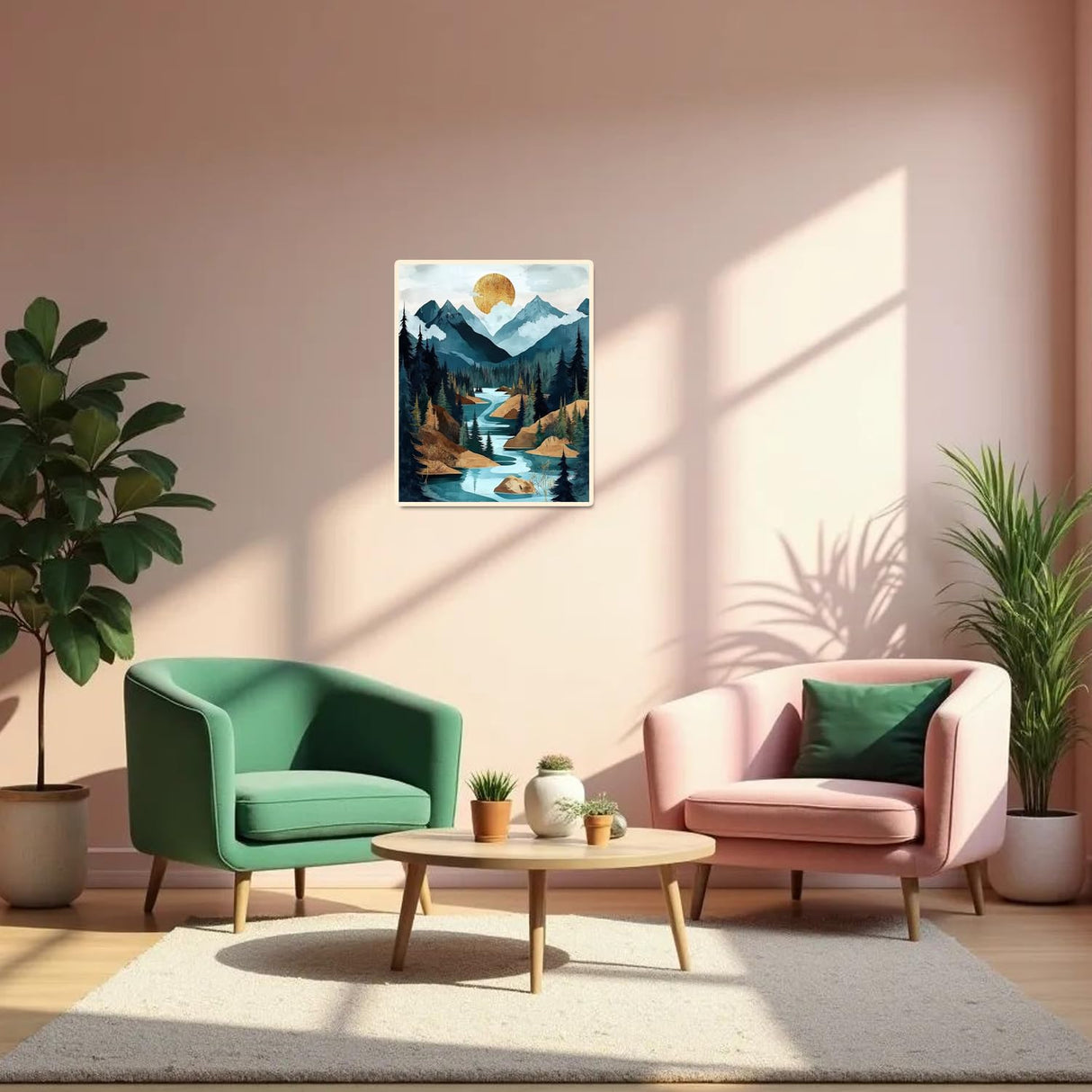 Mountain Paint by Numbers Kit for Adults Beginner Landscape Oil Painting Kit Adult Paint by Number Kits on Canvas Sunset DIY Painting for Beginners Art by Numbers for Gifts Home Wall Decor 16x20 Inch obterie