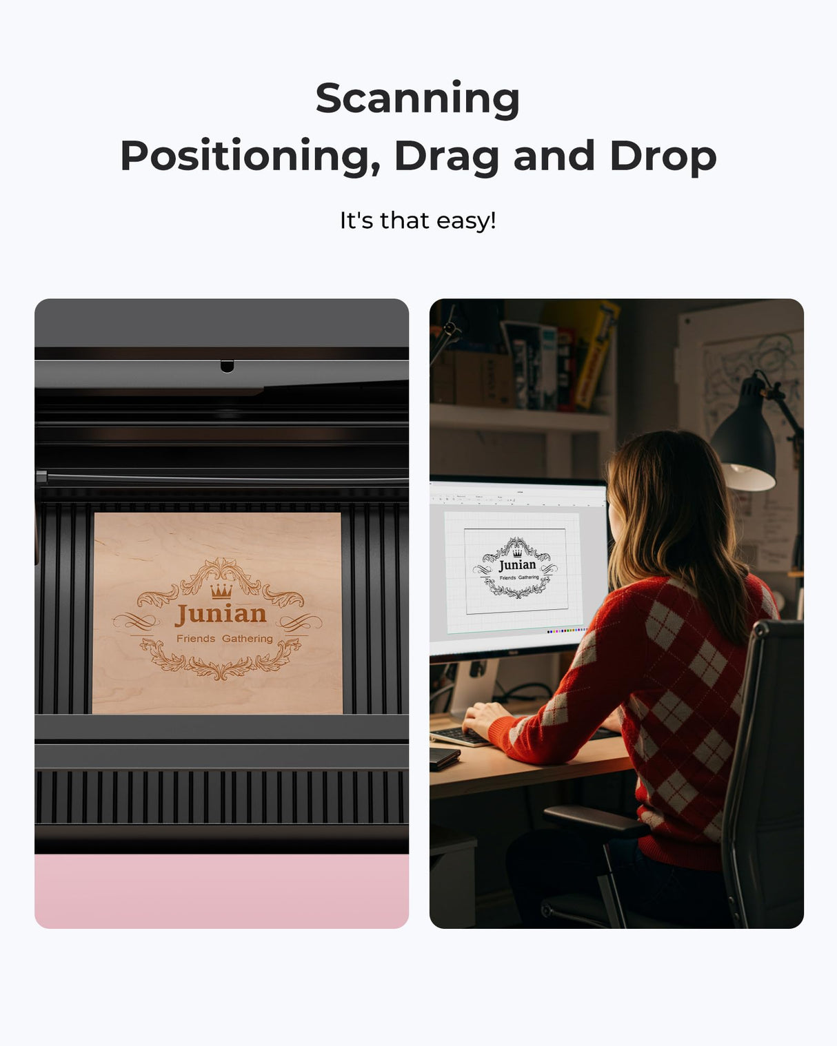 WECREAT Vista 10W Laser Engraver with AirGuard Mini Fume Extractor, Compact Diode Desktop Laser Engraving Machine for Beginners Wood Metal Tumblers Jewelry Gifts Making (Taffy Pink) WECREAT