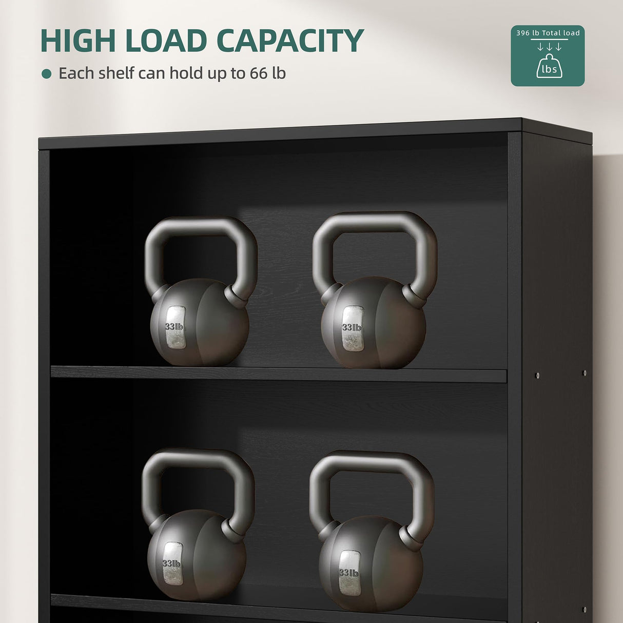 Shintenchi Bookshelf, Industrial Bookshelves and Bookcases with Doors Floor Standing 6 Shelf Display Storage Shelves 70.6 inches Tall Bookcase for Home Office, Living Room (Black) Shintenchi