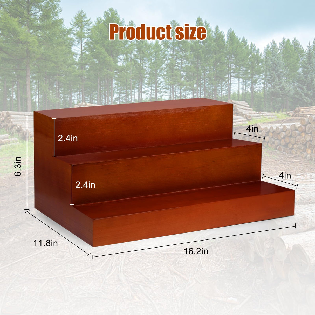 AGJIDSO Liquor Bar Bottle Display Shelf, 3 Tier Solid Wood Liquor Bottle Stand, Bar Liquor Shelves for Home, Bar, Kitchen AGJIDSO