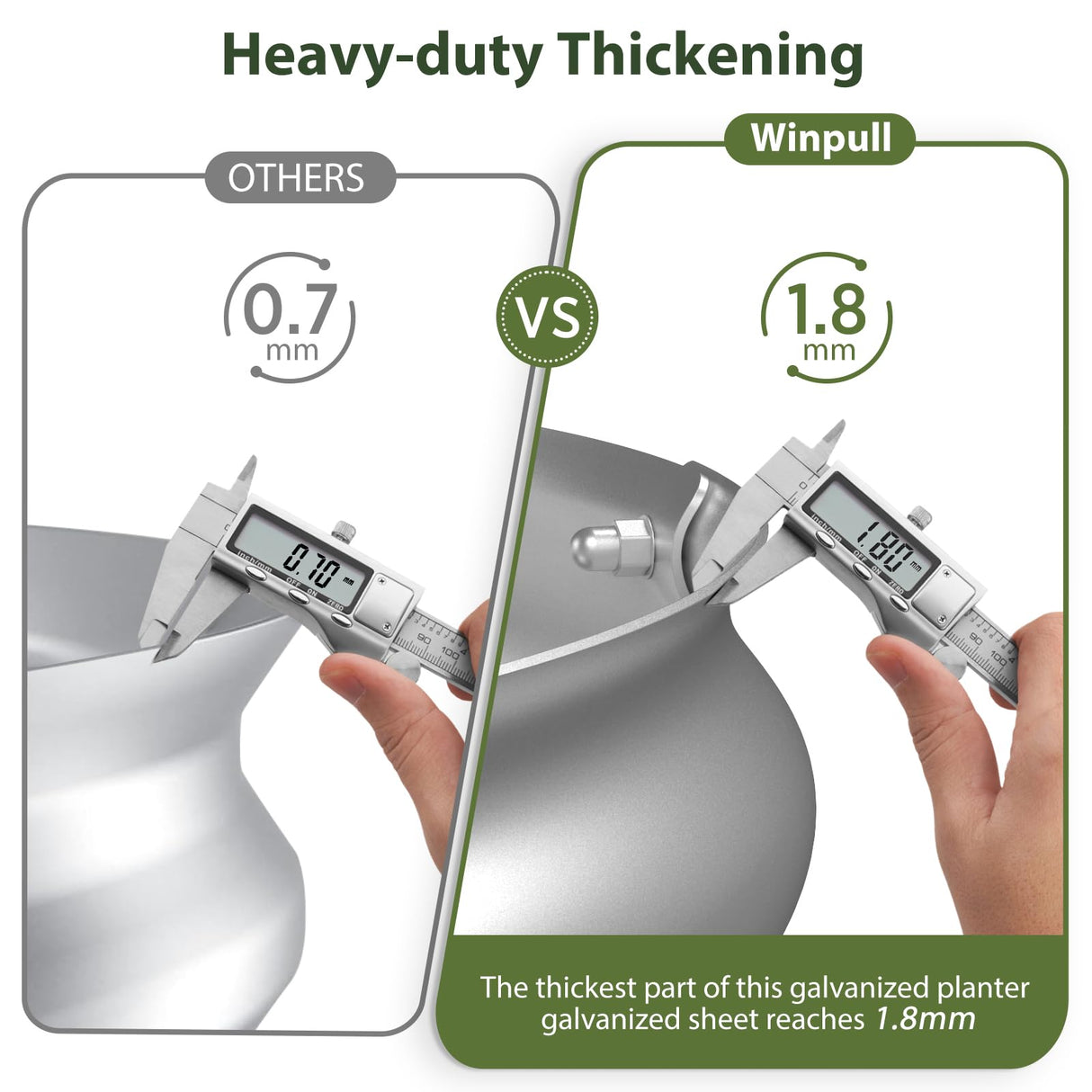 Winpull Raised Garden Bed Kit, 4x2x1 ft Galvanized Planter Box Outdoor with Safety Edging, Large Metal Raised Beds for Gardening Vegetables Flower Herb (Silver) Winpull