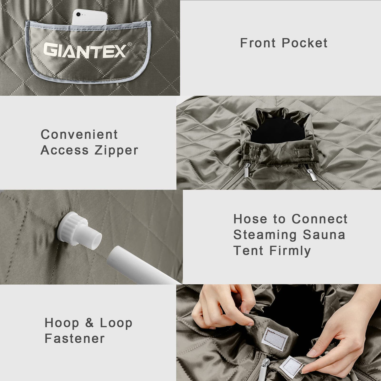 Giantex Portable Sauna, Sauna Box 3L Steam Box Remote Control, 9 Adjustable Temperature & Timer, Foot Roller, Mat & Foldable Chair, Steam Sauna for Single Person, Personal Sauna Tent for Home, Gray Giantex