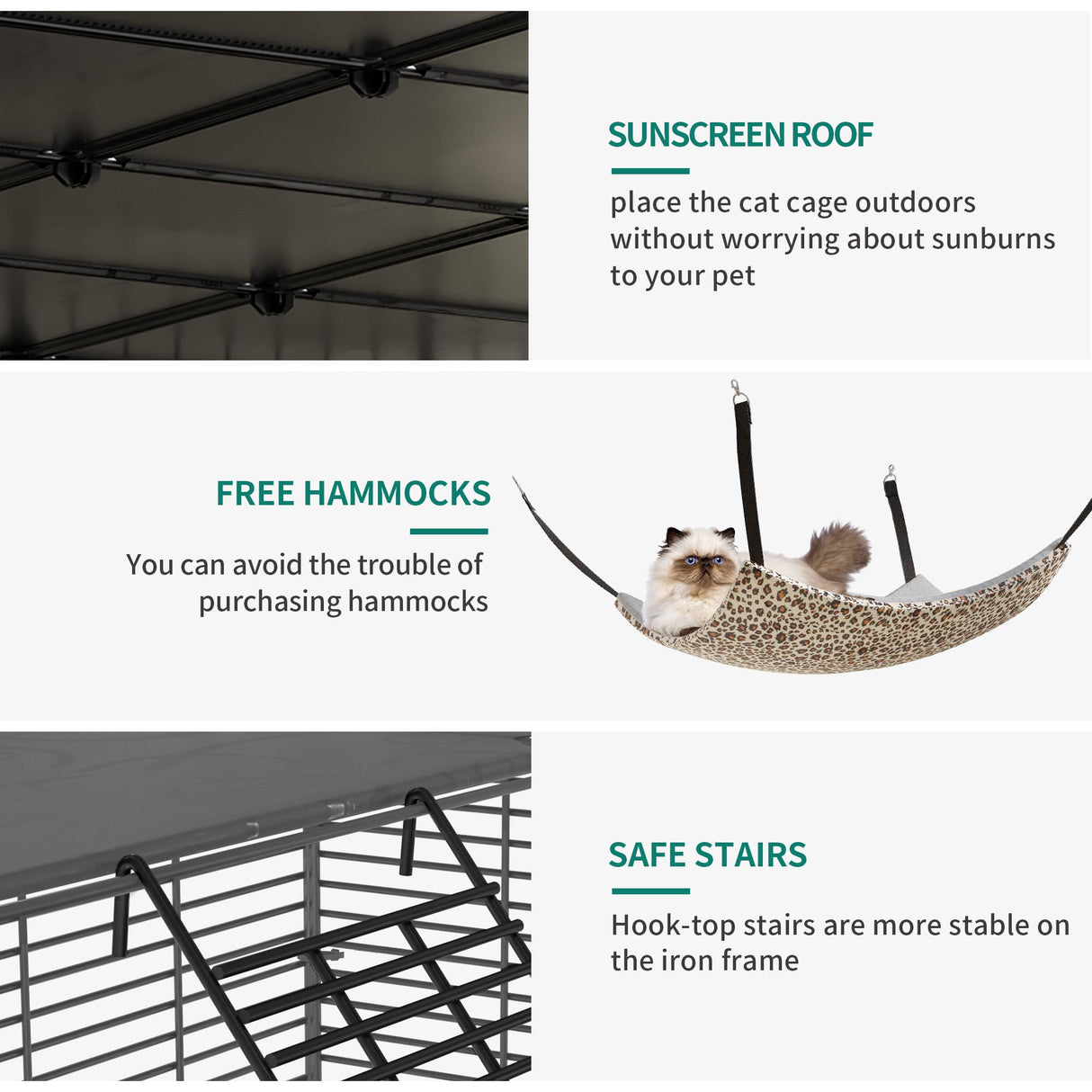 YITAHOME Cat Cage Indoor Large with Storage Cube DIY Outdoor Cat Enclosures Metal Cat Playpen with Hammock Platforms for 1-4 Cats 5 Tiers Cat Kennel Catio YITAHOME