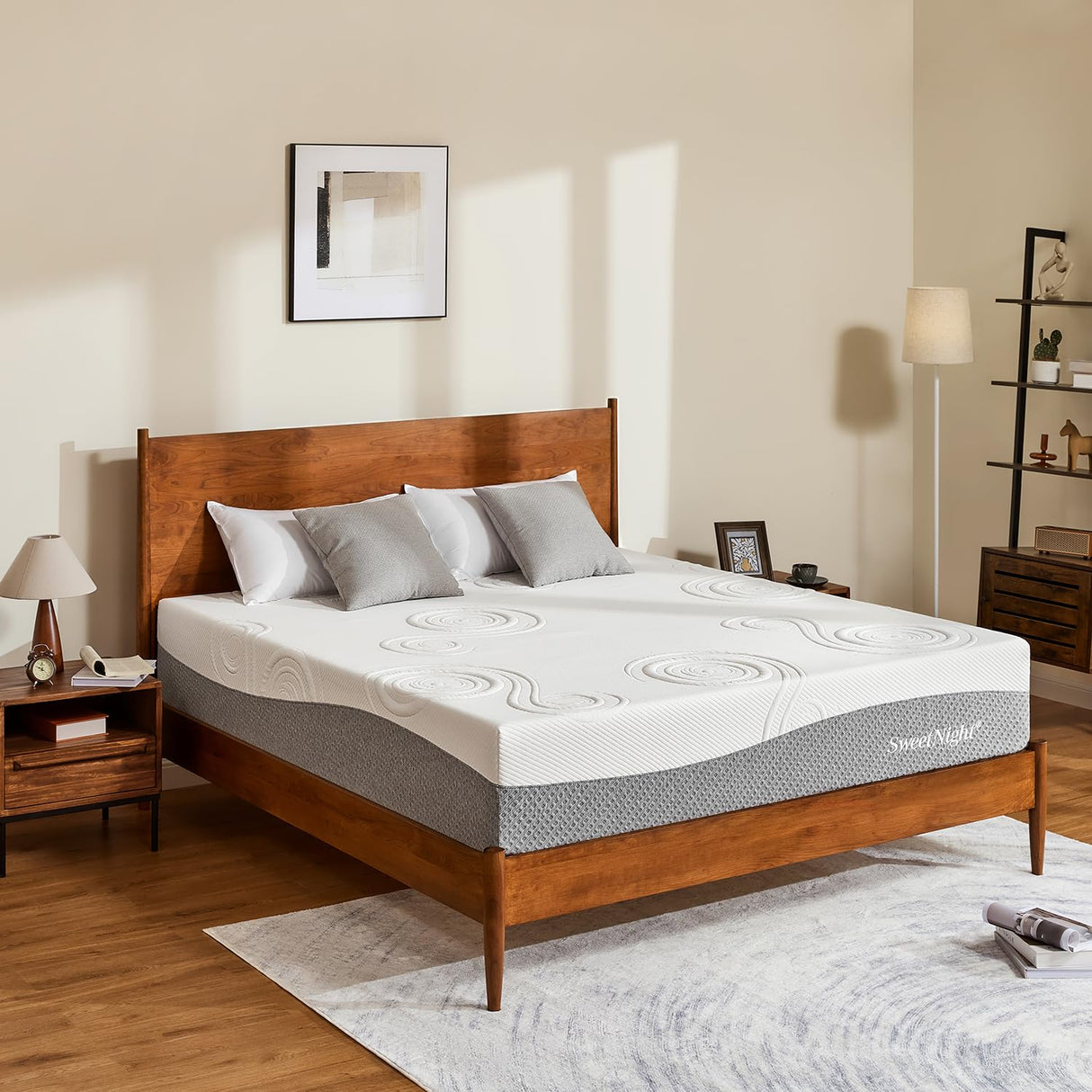 Sweetnight King Mattress, 10 Inch Plush Foam Mattress, Cooling Gel Memory Foam Mattress for Comfy Sleep and Moisture Wicking Sweetnight