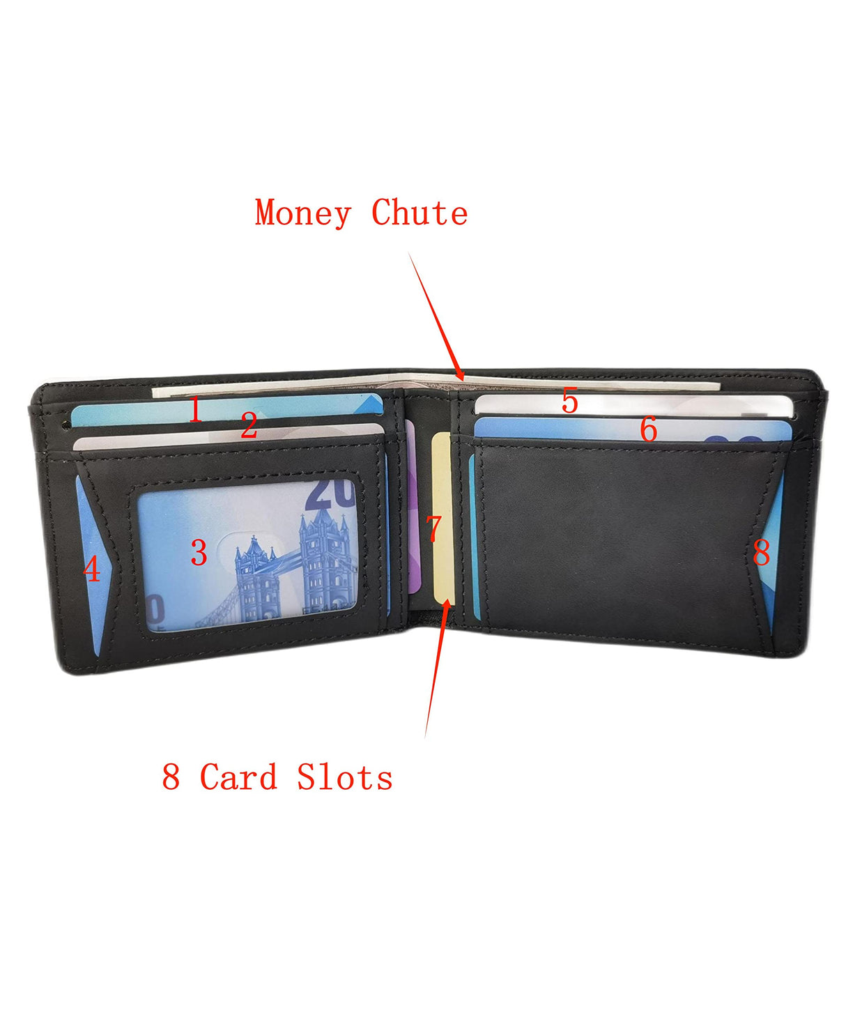 2 Pieces Sublimation Wallet Blank Leather Men's Money Clip Front Pocket slim Bi-fold DIY Craft (Black) WoodArtSupply