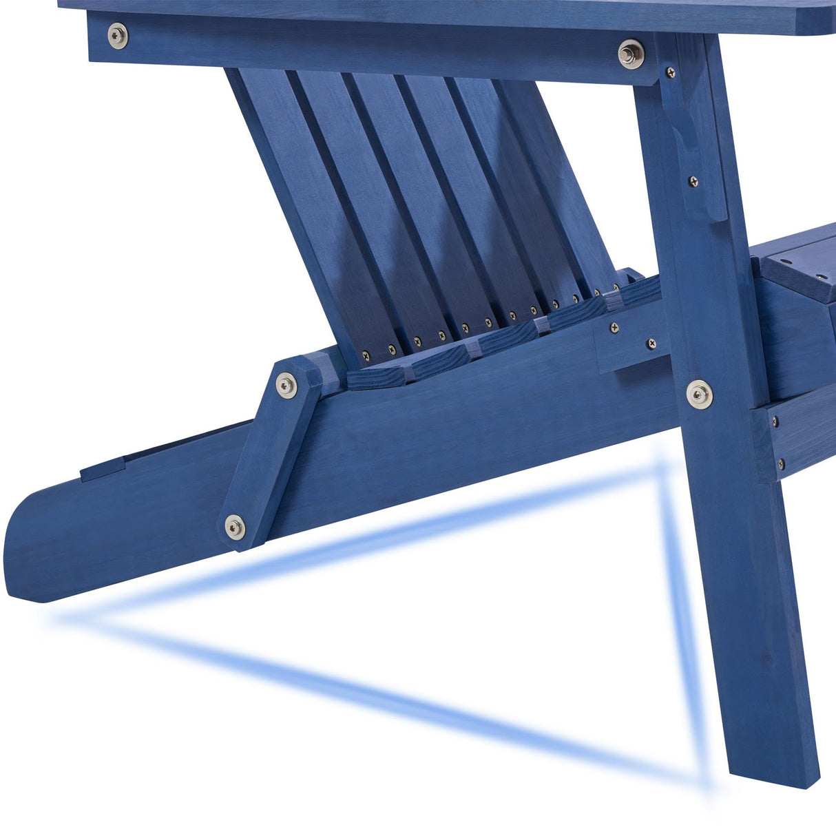 Yaheetech Folding Adirondack Chair Set of 4 Outdoor, 300LBS Solid Wood Garden Chair Weather Resistant, Fire Pit Lounge Chairs for Garden/Yard/Patio/Lawn, Blue Yaheetech