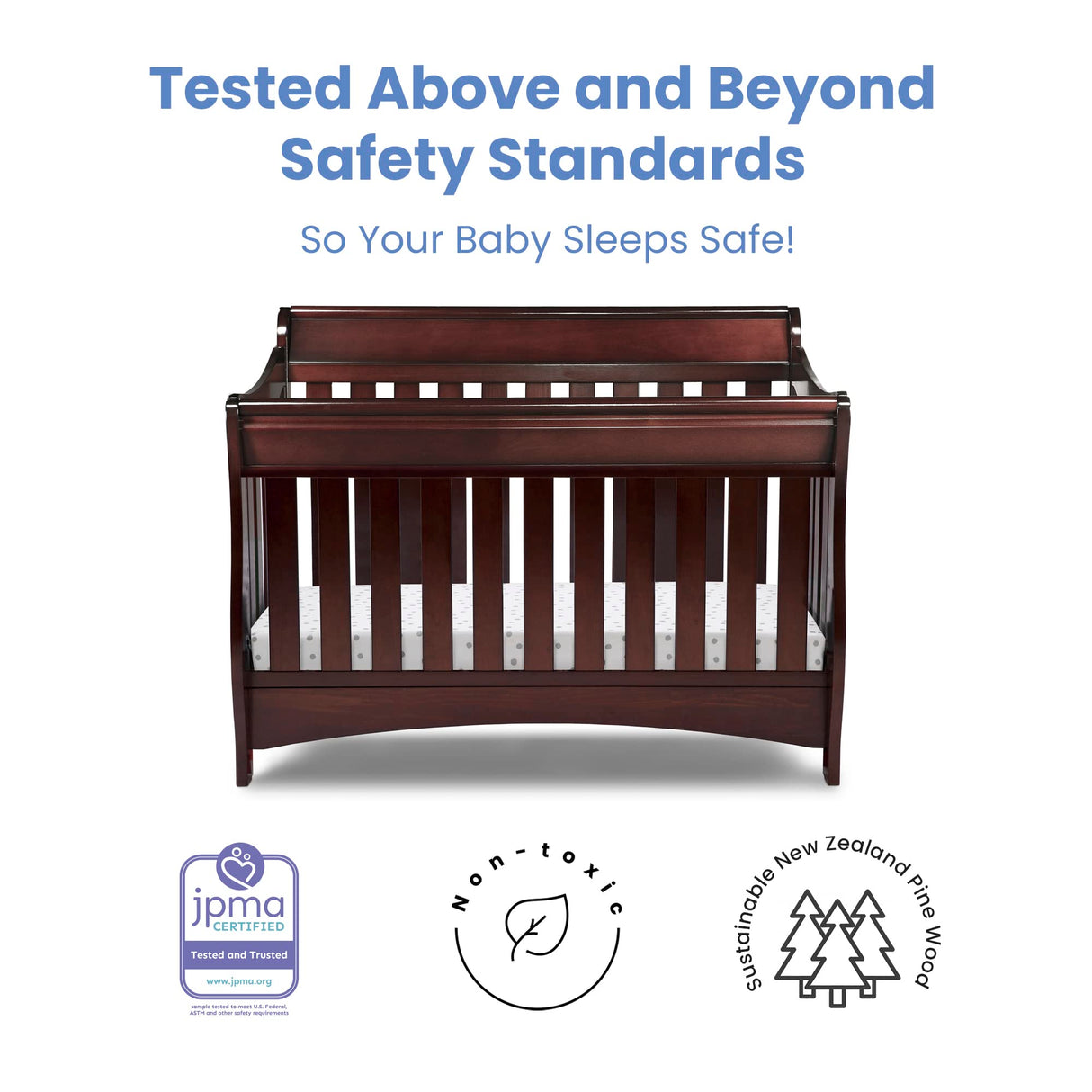 Delta Children Bentley S Series 4-in-1 Convertible Baby Crib, Black Cherry Espresso Delta Children