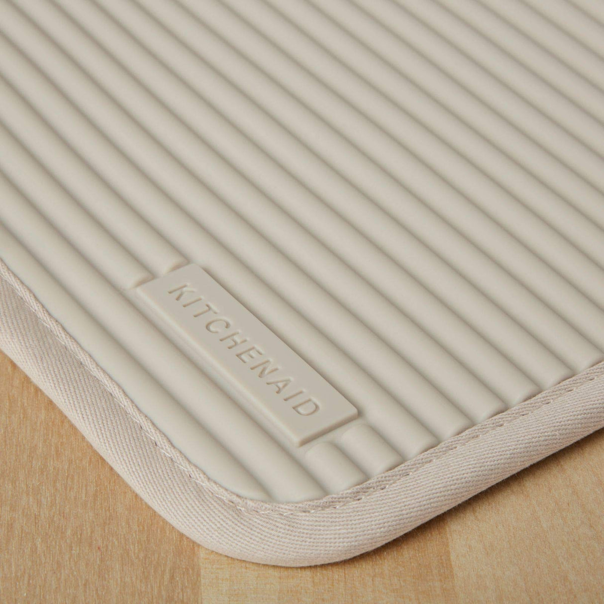 KitchenAid Ribbed Soft Silicone Pot Holder 2-Pack Set, Milkshake Tan, 7"x9" KitchenAid