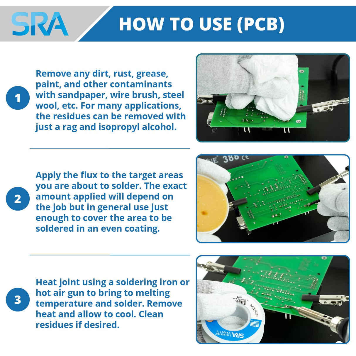 SRA Solder 135 Rosin Paste Soldering Flux For Electronics, No Clean Flux Made for Lead and Lead-Free Solder Circuit Boards and Copper Electrical Wire - Safe Clean Residues with No Goopy Mess (2oz Jar) SRA Soldering Products