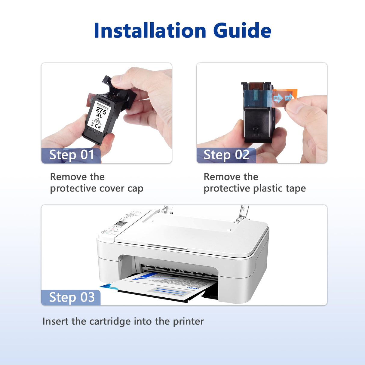 PG-275 Black Ink Cartridge 275XL High Capacity Replacement for Canon PG-275 Black Ink Cartridge Compatible to Canon PIXMA TR4720 TS3522 TR4700 TS3722 TS3500 TS3520 TS3720 TR4722 (2 Black) TECKKIN